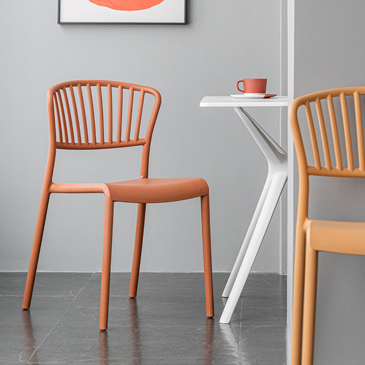 Chaise de salle à manger en plastique de Style nordique, chaise latérale à dossier à lattes pour usage domestique