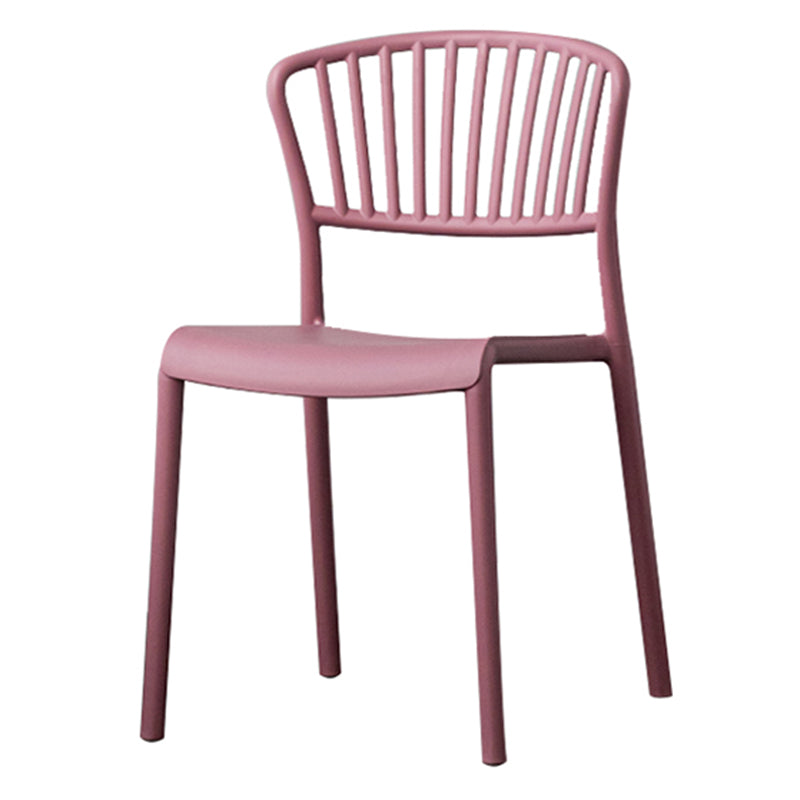 Chaise de salle à manger en plastique de Style nordique, chaise latérale à dossier à lattes pour usage domestique