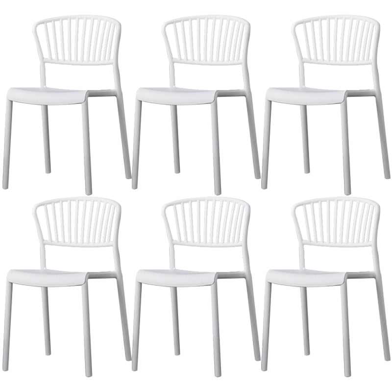 Chaise de salle à manger en plastique de Style nordique, chaise latérale à dossier à lattes pour usage domestique