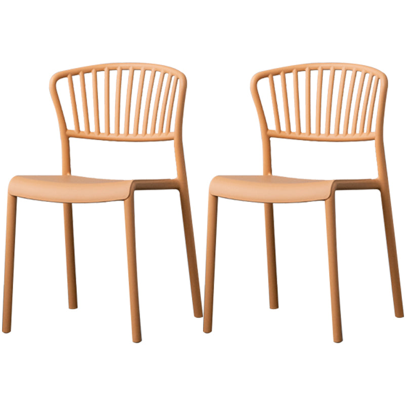 Chaise de salle à manger en plastique de Style nordique, chaise latérale à dossier à lattes pour usage domestique