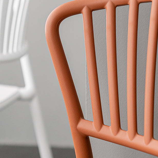 Chaise de salle à manger en plastique de Style nordique, chaise latérale à dossier à lattes pour usage domestique