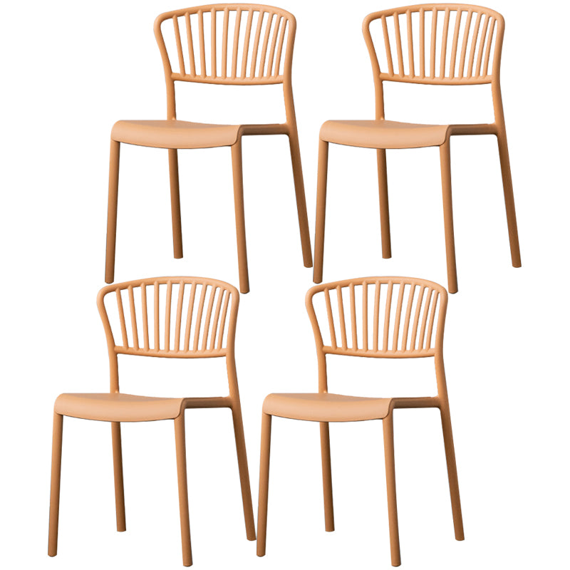 Chaise de salle à manger en plastique de Style nordique, chaise latérale à dossier à lattes pour usage domestique