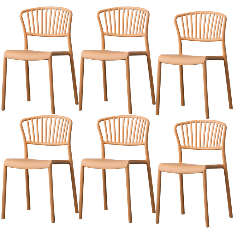 Chaise de salle à manger en plastique de Style nordique, chaise latérale à dossier à lattes pour usage domestique