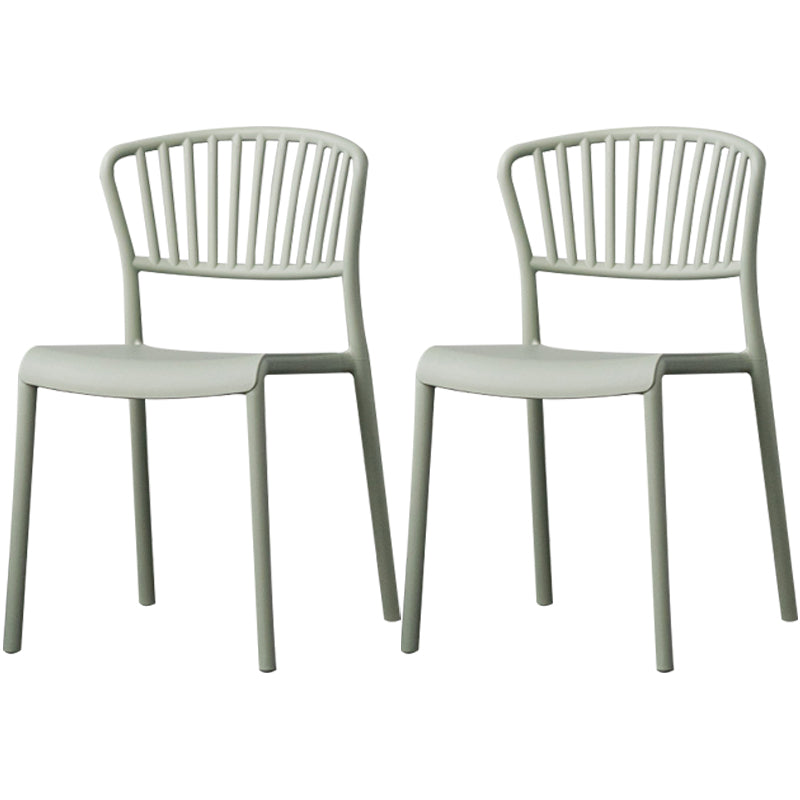 Chaise de salle à manger en plastique de Style nordique, chaise latérale à dossier à lattes pour usage domestique