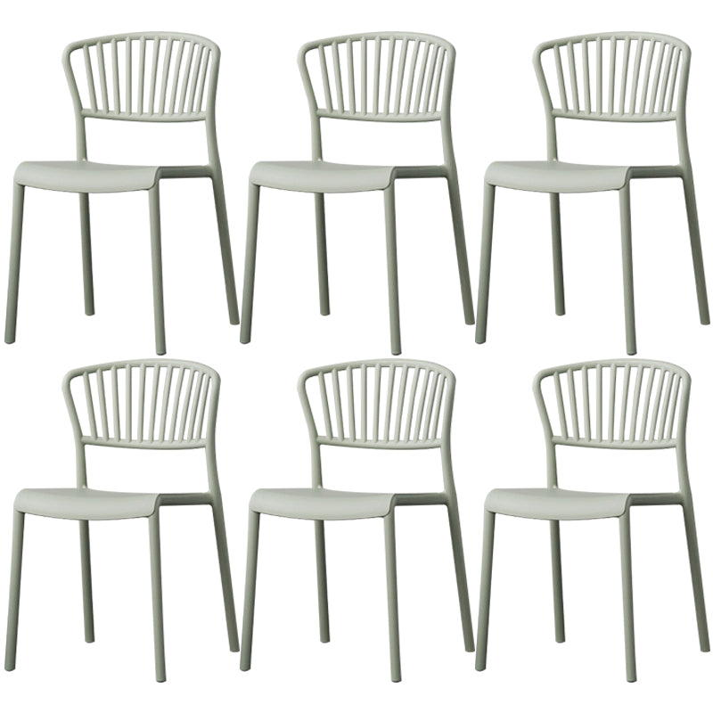 Chaise de salle à manger en plastique de Style nordique, chaise latérale à dossier à lattes pour usage domestique