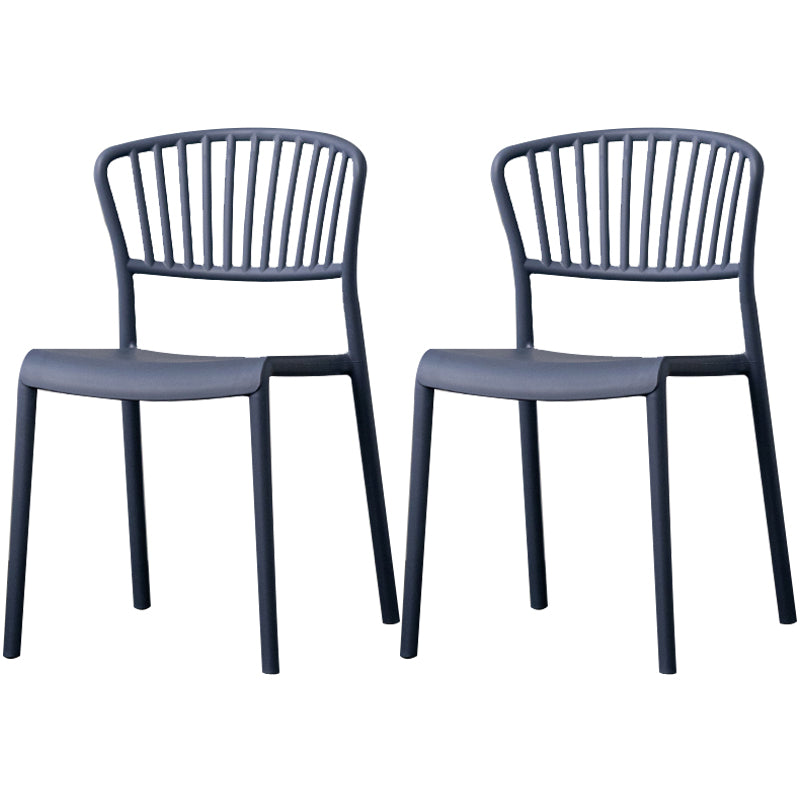 Chaise de salle à manger en plastique de Style nordique, chaise latérale à dossier à lattes pour usage domestique