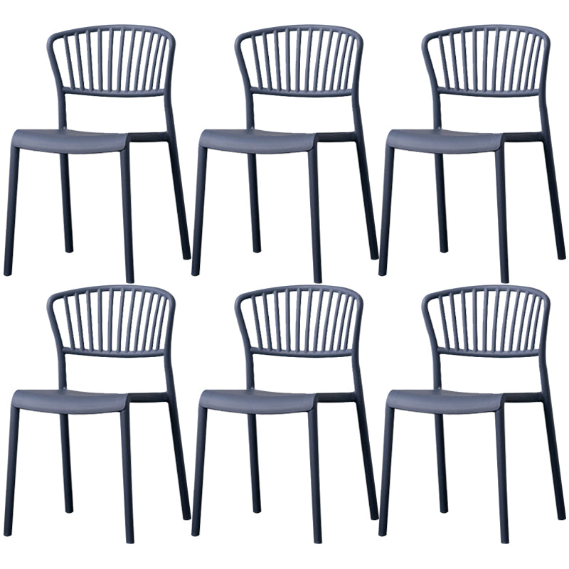 Chaise de salle à manger en plastique de Style nordique, chaise latérale à dossier à lattes pour usage domestique