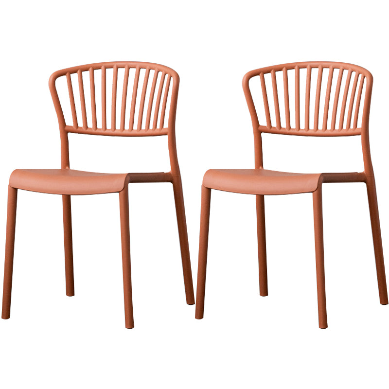 Chaise de salle à manger en plastique de Style nordique, chaise latérale à dossier à lattes pour usage domestique