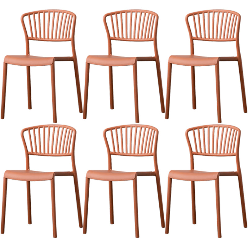 Chaise de salle à manger en plastique de Style nordique, chaise latérale à dossier à lattes pour usage domestique