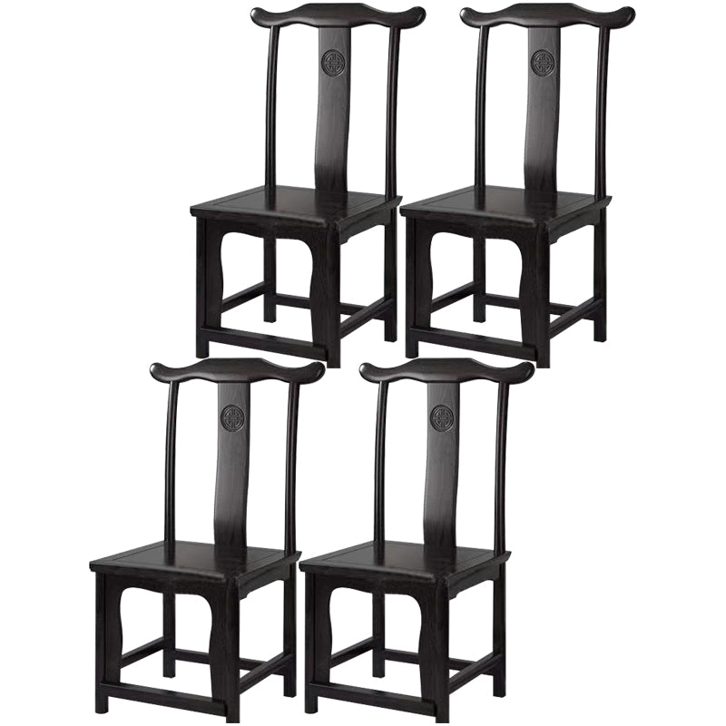 Traditional Style Solid Wood Side Chair Matte Finish Slat Back Dining Chair