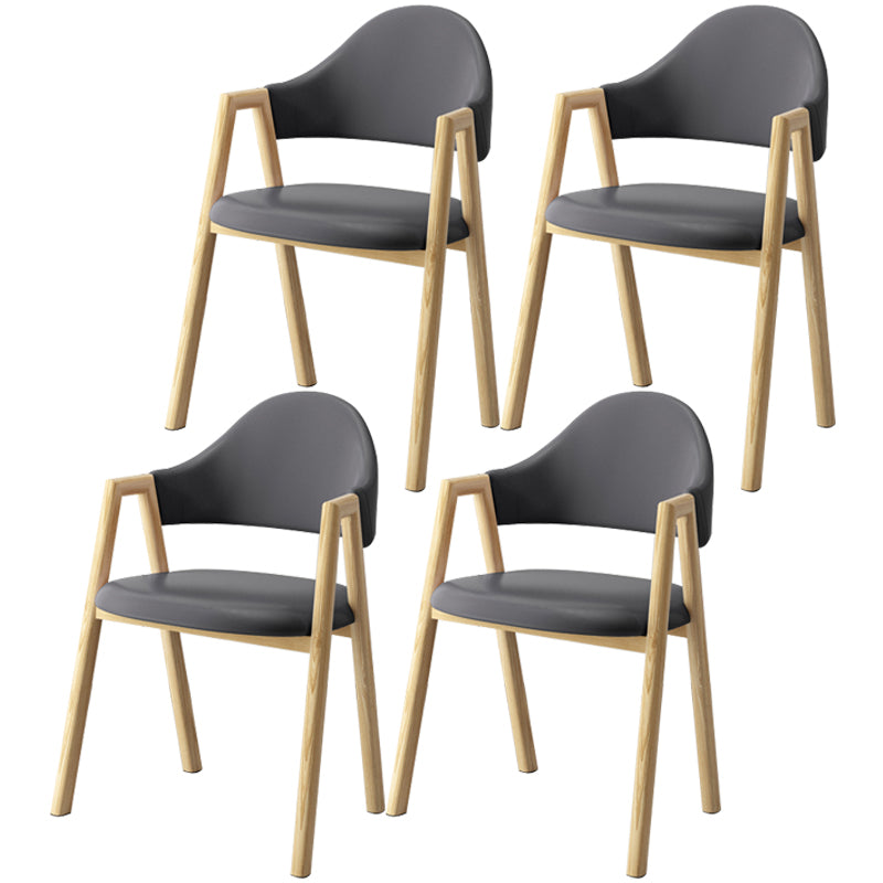 Scandinavian Study Room Metal Arm Chair Colorful Open Dining Chair with Natural Legs