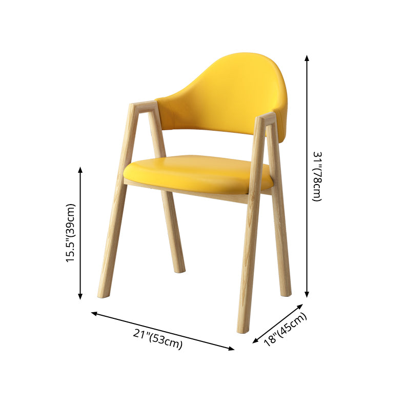 Scandinavian Study Room Metal Arm Chair Colorful Open Dining Chair with Natural Legs