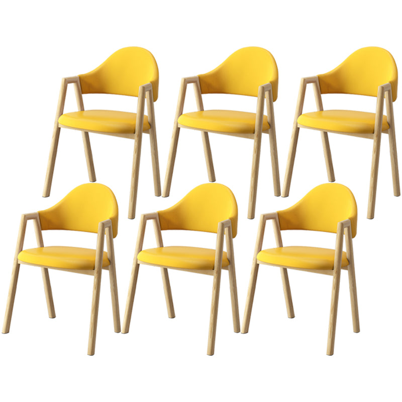 Scandinavian Study Room Metal Arm Chair Colorful Open Dining Chair with Natural Legs