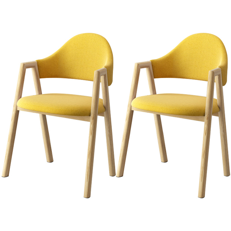 Scandinavian Study Room Metal Arm Chair Colorful Open Dining Chair with Natural Legs