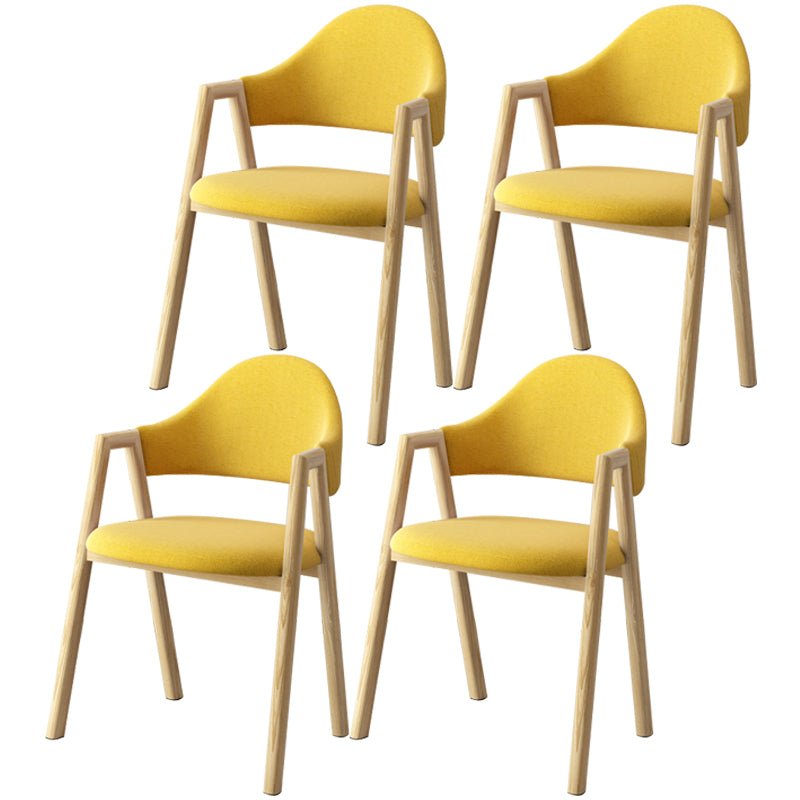 Scandinavian Study Room Metal Arm Chair Colorful Open Dining Chair with Natural Legs
