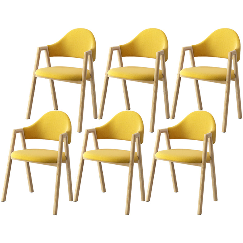 Scandinavian Study Room Metal Arm Chair Colorful Open Dining Chair with Natural Legs