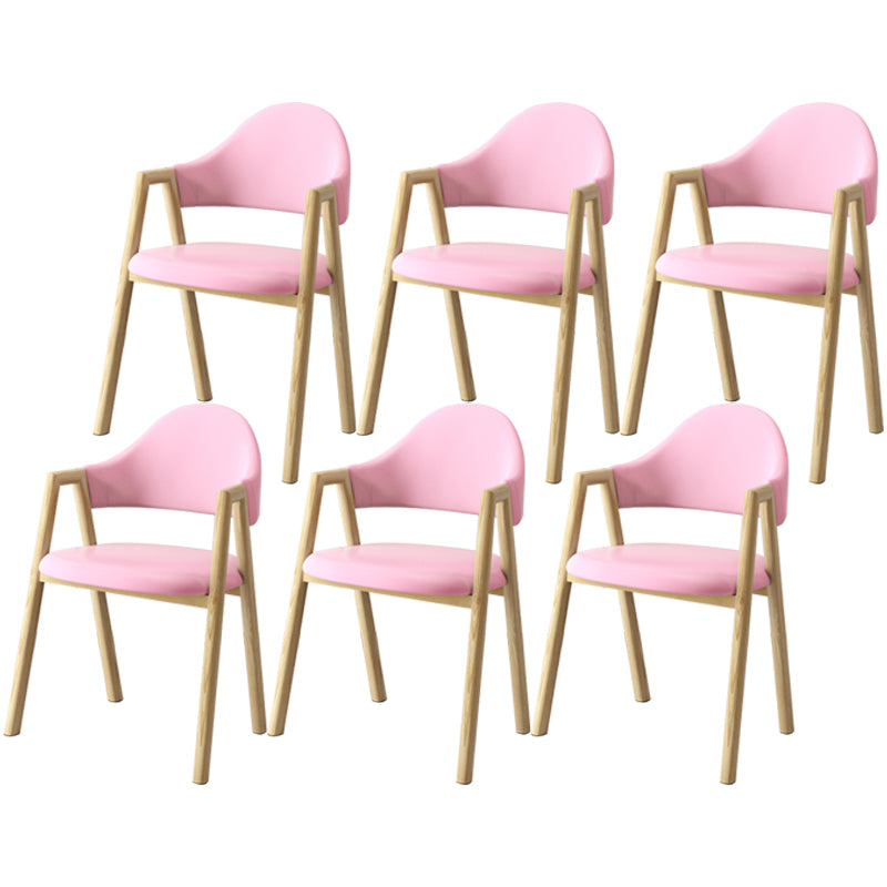Scandinavian Study Room Metal Arm Chair Colorful Open Dining Chair with Natural Legs