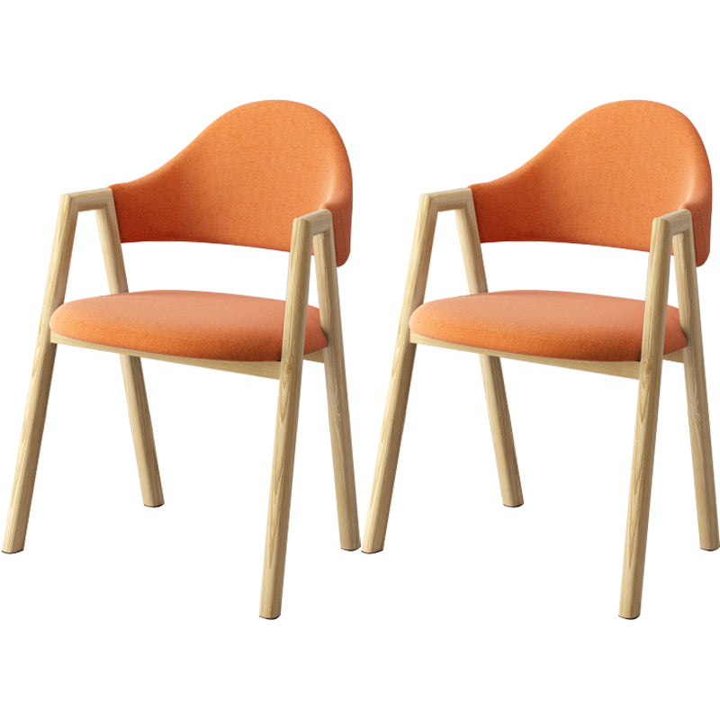 Scandinavian Study Room Metal Arm Chair Colorful Open Dining Chair with Natural Legs