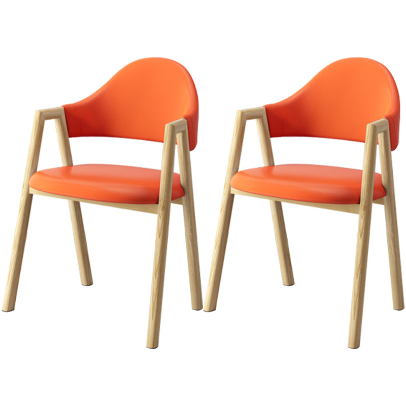 Scandinavian Study Room Metal Arm Chair Colorful Open Dining Chair with Natural Legs