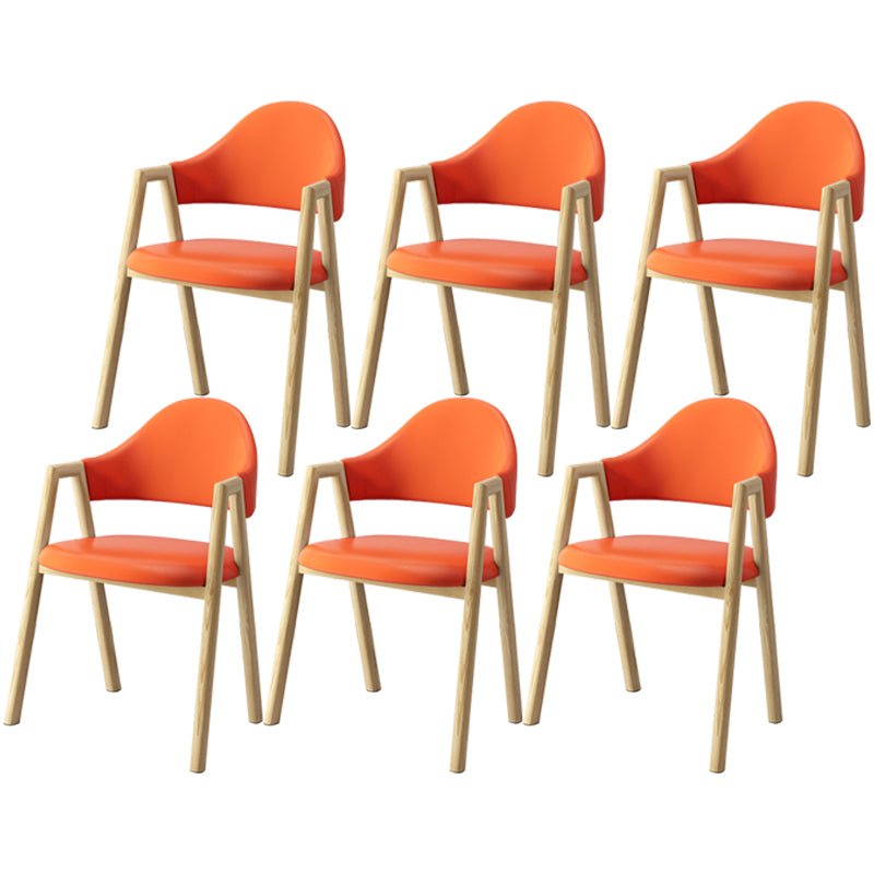 Scandinavian Study Room Metal Arm Chair Colorful Open Dining Chair with Natural Legs