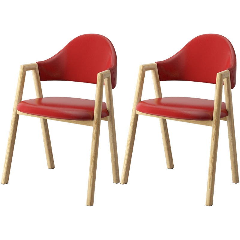 Scandinavian Study Room Metal Arm Chair Colorful Open Dining Chair with Natural Legs