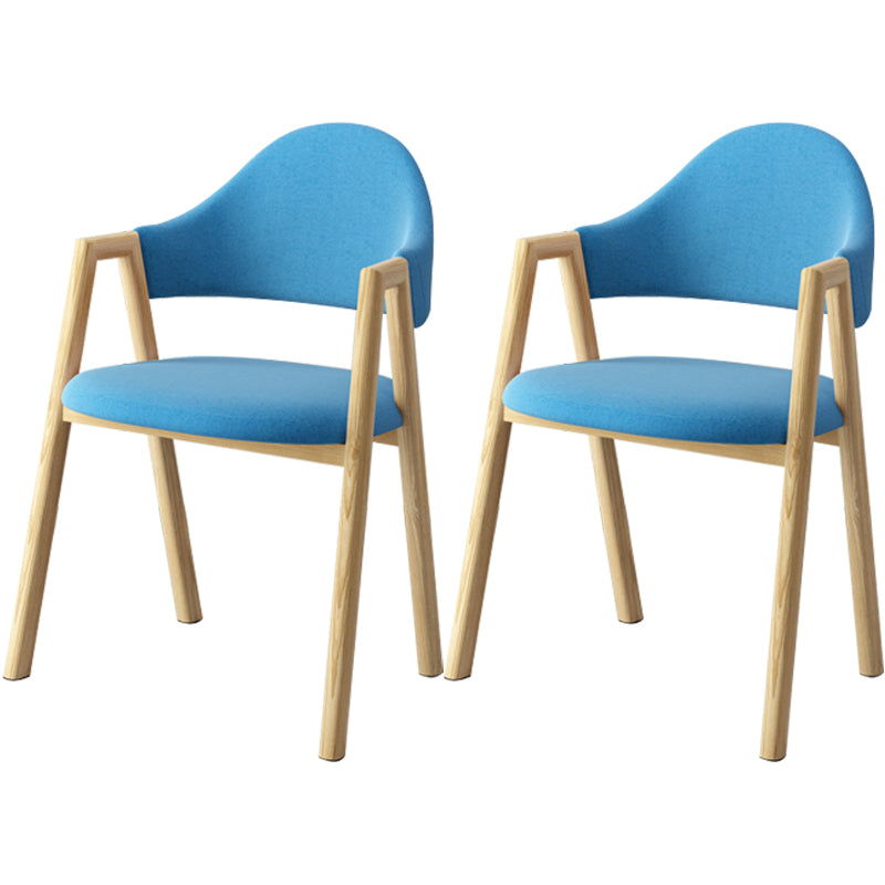 Scandinavian Study Room Metal Arm Chair Colorful Open Dining Chair with Natural Legs