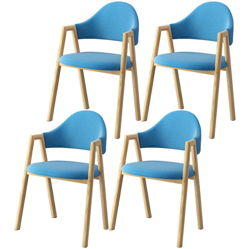 Scandinavian Study Room Metal Arm Chair Colorful Open Dining Chair with Natural Legs