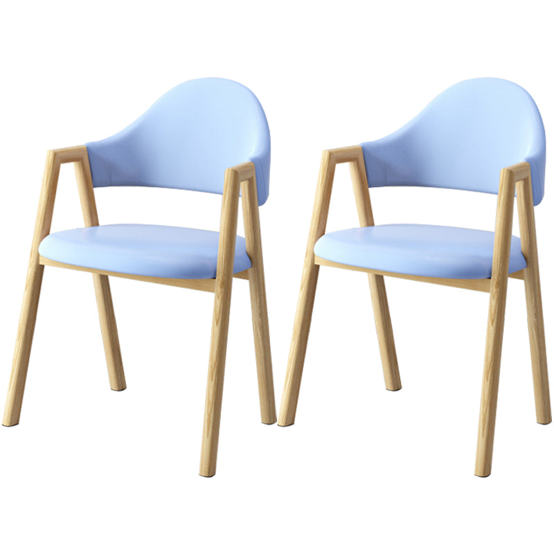 Scandinavian Study Room Metal Arm Chair Colorful Open Dining Chair with Natural Legs