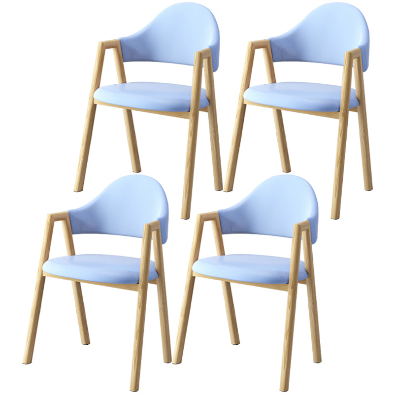 Scandinavian Study Room Metal Arm Chair Colorful Open Dining Chair with Natural Legs