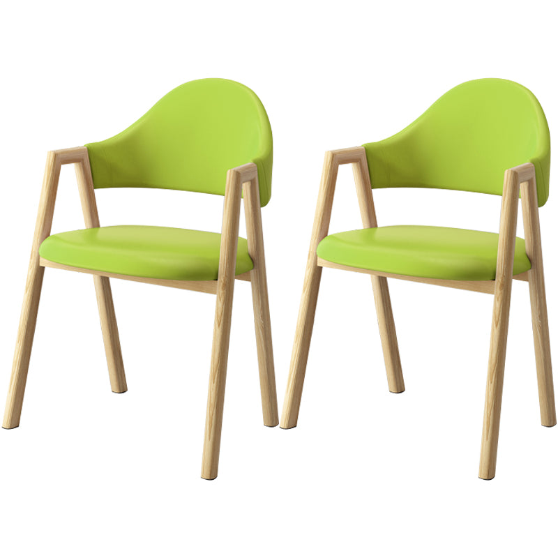 Scandinavian Study Room Metal Arm Chair Colorful Open Dining Chair with Natural Legs