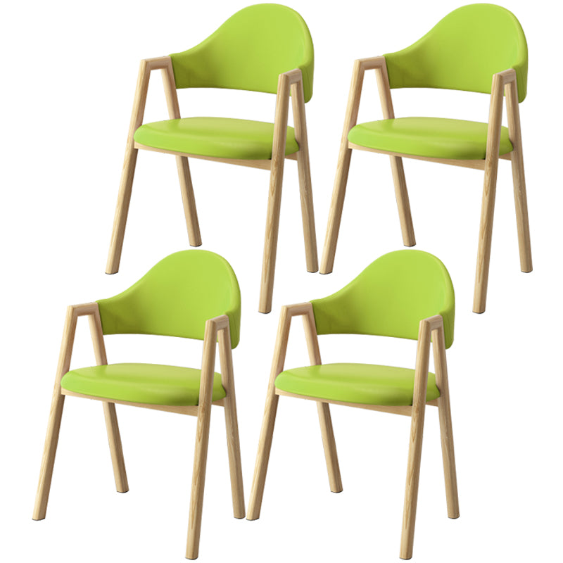 Scandinavian Study Room Metal Arm Chair Colorful Open Dining Chair with Natural Legs