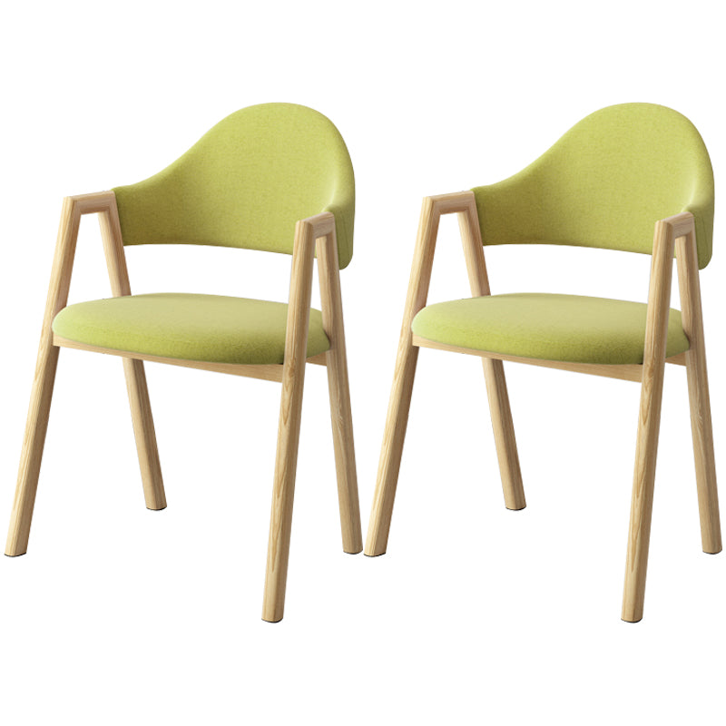 Scandinavian Study Room Metal Arm Chair Colorful Open Dining Chair with Natural Legs