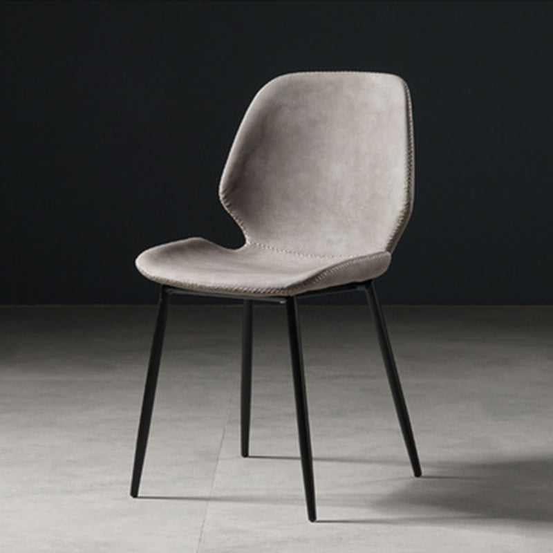 Chaise de salle à manger en métal de style contemporain chaise arrière solide avec jambes noires