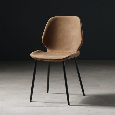 Chaise de salle à manger en métal de style contemporain chaise arrière solide avec jambes noires