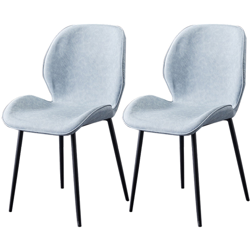Chaise de salle à manger en métal de style contemporain chaise arrière solide avec jambes noires