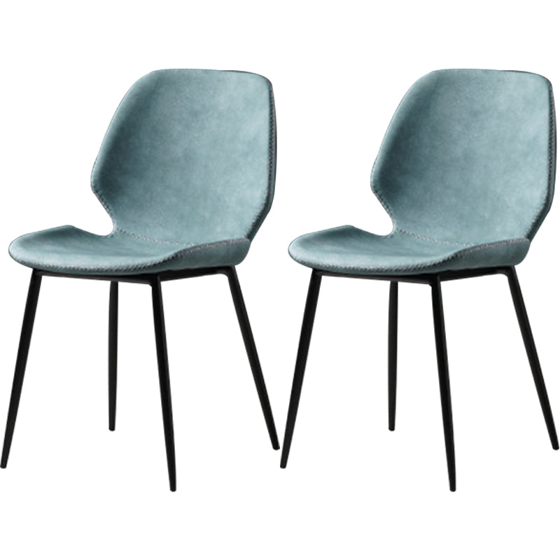 Chaise de salle à manger en métal de style contemporain chaise arrière solide avec jambes noires