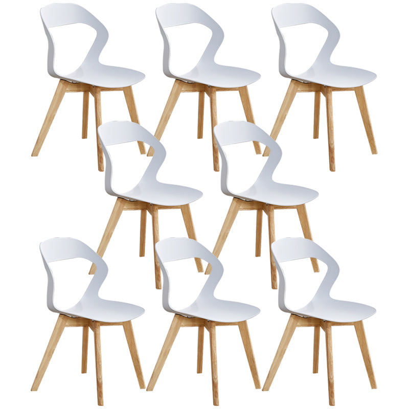 Ensemble de chaises de salle à manger en plastique, chaise d'appoint pour la maison scandinave, intérieur, dossier ouvert