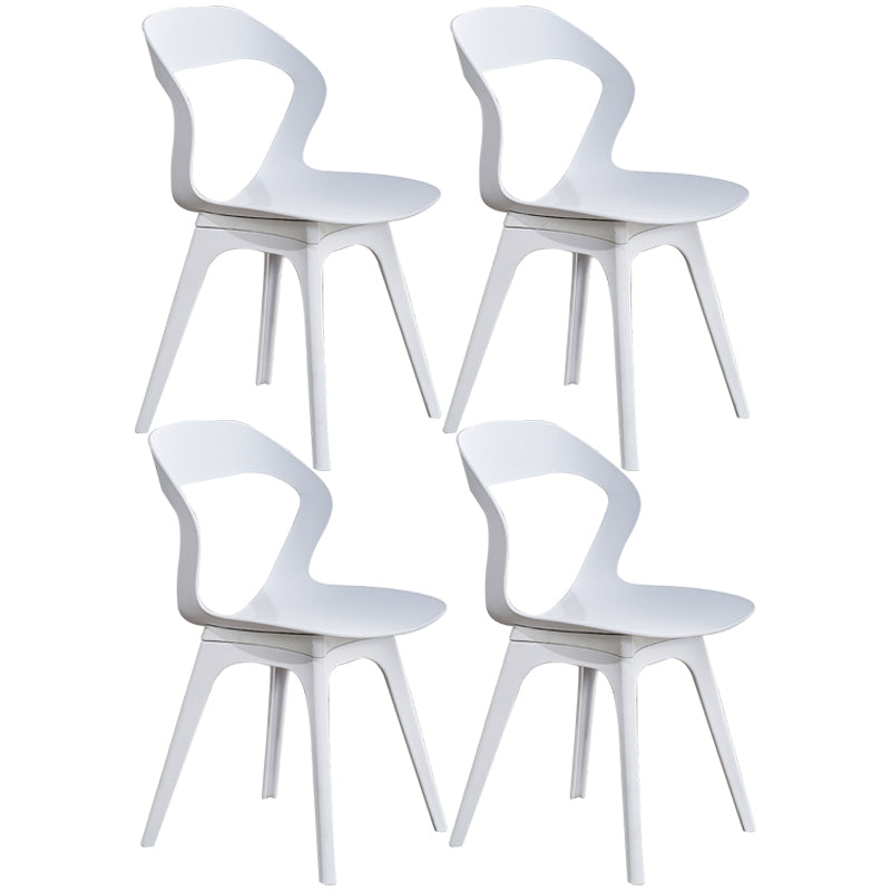 Ensemble de chaises de salle à manger en plastique, chaise d'appoint pour la maison scandinave, intérieur, dossier ouvert