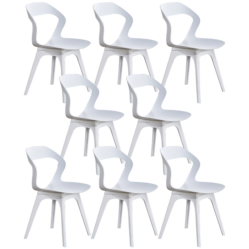 Ensemble de chaises de salle à manger en plastique, chaise d'appoint pour la maison scandinave, intérieur, dossier ouvert