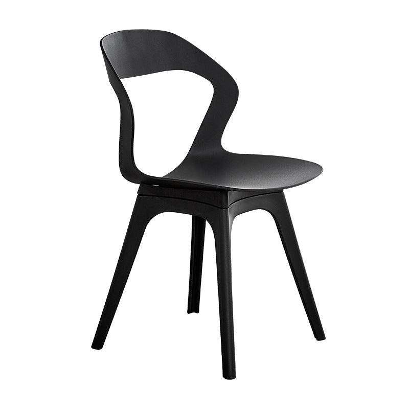 Ensemble de chaises de salle à manger en plastique, chaise d'appoint pour la maison scandinave, intérieur, dossier ouvert
