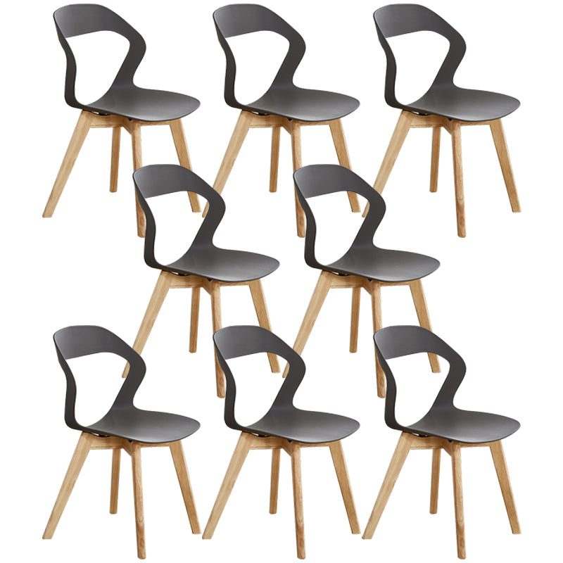Ensemble de chaises de salle à manger en plastique, chaise d'appoint pour la maison scandinave, intérieur, dossier ouvert