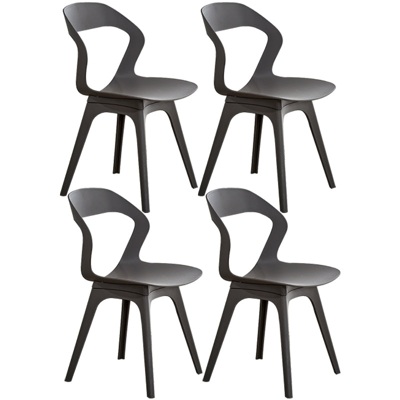 Ensemble de chaises de salle à manger en plastique, chaise d'appoint pour la maison scandinave, intérieur, dossier ouvert