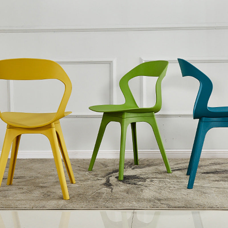 Ensemble de chaises de salle à manger en plastique, chaise d'appoint pour la maison scandinave, intérieur, dossier ouvert