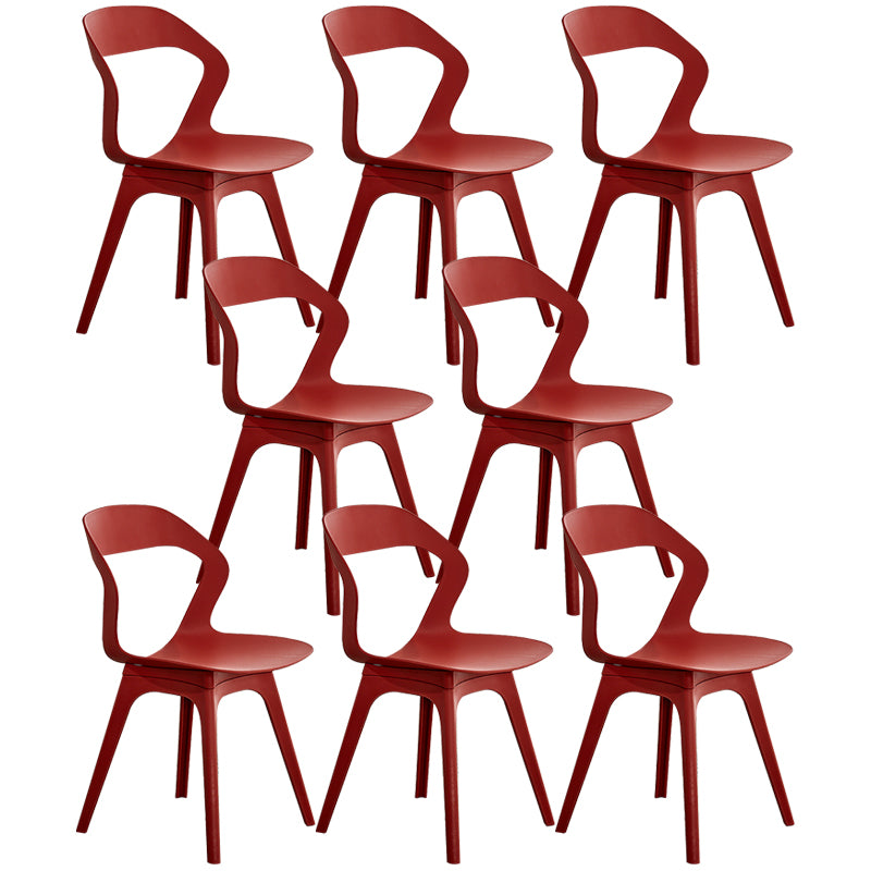 Ensemble de chaises de salle à manger en plastique, chaise d'appoint pour la maison scandinave, intérieur, dossier ouvert