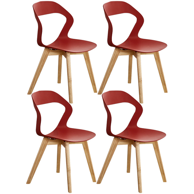 Ensemble de chaises de salle à manger en plastique, chaise d'appoint pour la maison scandinave, intérieur, dossier ouvert