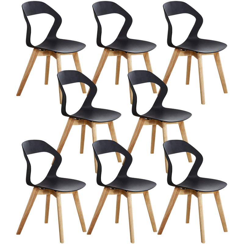 Ensemble de chaises de salle à manger en plastique, chaise d'appoint pour la maison scandinave, intérieur, dossier ouvert