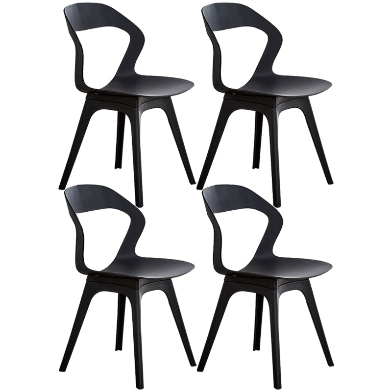 Ensemble de chaises de salle à manger en plastique, chaise d'appoint pour la maison scandinave, intérieur, dossier ouvert
