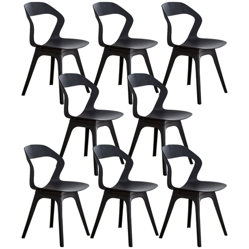 Ensemble de chaises de salle à manger en plastique, chaise d'appoint pour la maison scandinave, intérieur, dossier ouvert