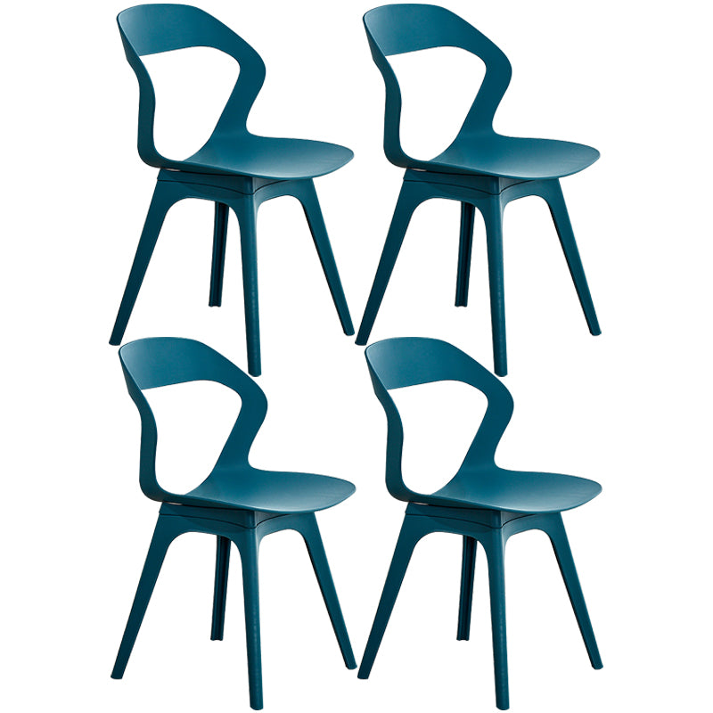 Ensemble de chaises de salle à manger en plastique, chaise d'appoint pour la maison scandinave, intérieur, dossier ouvert
