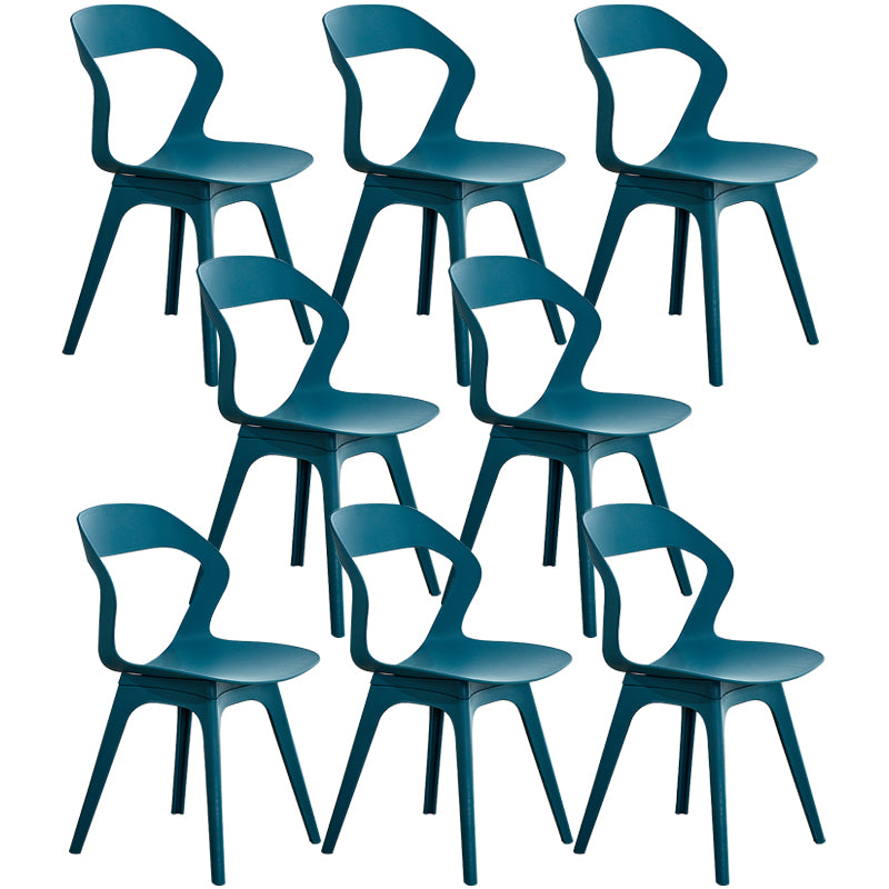 Ensemble de chaises de salle à manger en plastique, chaise d'appoint pour la maison scandinave, intérieur, dossier ouvert